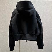 Okify Rick Owens Black Wool Short Hooded Bomber Jacket - 4