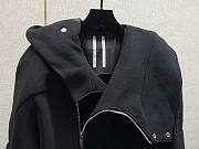 Okify Rick Owens Black Wool Short Hooded Bomber Jacket - 2