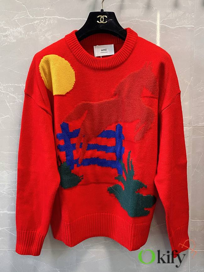 Okify Amiri Red Sweater  - 1