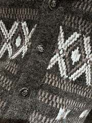 Okify Brunello Cucinelli Shawl Collar Geometric Jacquard Knit Cardigan Sweater - 4