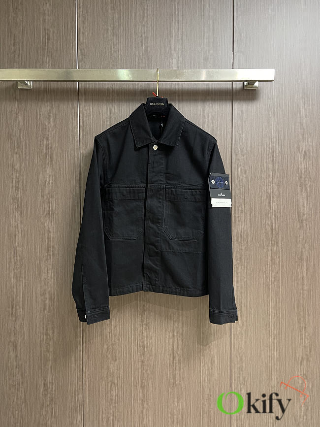 Okify Stone Island Black Shirt Jacket  - 1
