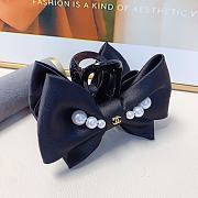 Okify CC Pearl Satin Bow Black Hair Clip  - 3