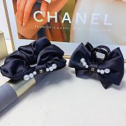 Okify CC Pearl Satin Bow Black Hair Clip  - 2