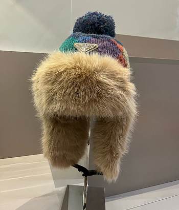 Okify Prada Colorful Knitted Earflap Ski Hat 1