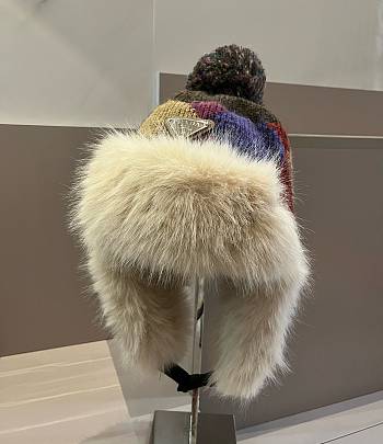 Okify Prada Colorful Knitted Earflap Ski Hat 2