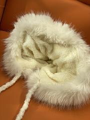 Okify Moncler White Plush Hat With Ear Flaps And Pom-poms Beanie - 5