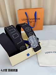 Okify Louis Vuitton Heart Buckle Black Belt 4cm - 5