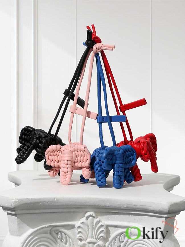 Okify Bottega Veneta Woven Elephant Bag Charm - 1