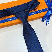 Okify Louis Vuitton Dark Blue Silk Tie - 5