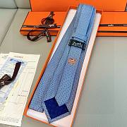 Okify Hermes Infini Blue Silk Tie  - 5