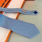 Okify Hermes Infini Blue Silk Tie  - 6