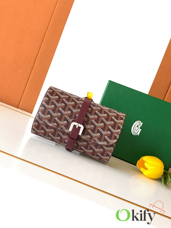 Okify Goyard Voyage Double Dark Red Watch Box 16x10.5x6.5cm - 1