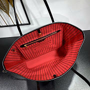 Okify Louis Vuitton Monogram Neverfull Bag Inner Red Black Line 32x29x15cm - 2