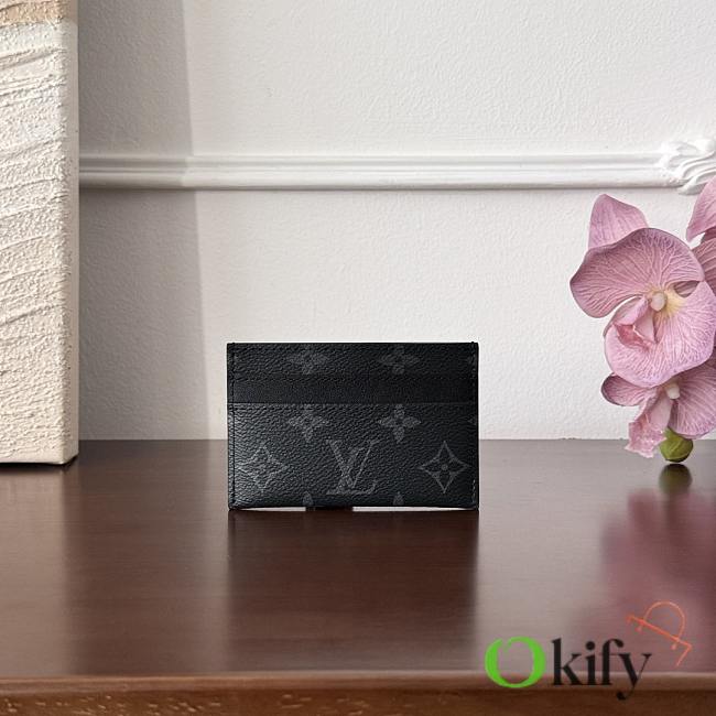 Okify Louis Vuitton Monogram Eclipse Black Card Holder M62170 11x7x1.5cm - 1