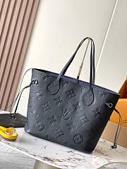Okify Louis Vuitton Neverfull MM Bag Black Inside Dark Blue M45685 31x28x14cm - 1