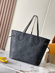 Okify Louis Vuitton Neverfull MM Bag Black Inside Dark Blue M45685 31x28x14cm - 4
