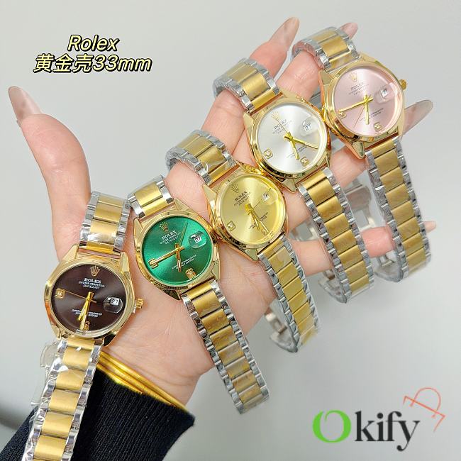 Okify Rolex Gold And Silver Women Watch 33mm  - 1