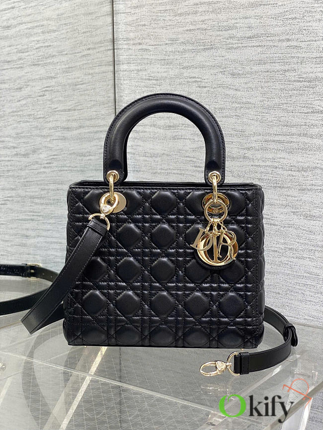 Okify Dior Lady Bag Black 24x20x11cm  - 1