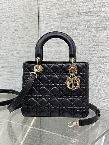 Okify Dior Lady Bag Black 24x20x11cm 