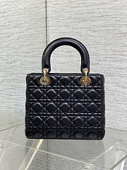 Okify Dior Lady Bag Black 24x20x11cm  - 3