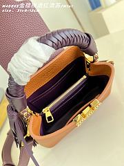 Okify Louis Vuitton Capucines Mini Bag Golden Brown Burgundy Handle 21x13x8cm - 5
