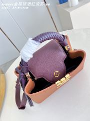 Okify Louis Vuitton Capucines BB Bag Golden Brown Burgundy Handle 27x17x9cm - 4