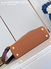 Okify Louis Vuitton Capucines BB Bag Golden Brown Burgundy Handle 27x17x9cm - 2