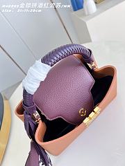 Okify Louis Vuitton Capucines MM Bag Golden Brown Burgundy Handle 31x20x11cm  - 4