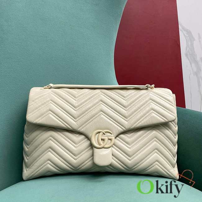 Okify Gucci Marmont Chevron Bag White 37x21x9cm - 1