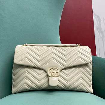 Okify Gucci Marmont Chevron Bag White 37x21x9cm