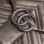 Okify Gucci Marmont Medium Bag Dark Brown Chevron 31x17x8cm - 3