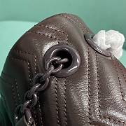 Okify Gucci Marmont Medium Bag Dark Brown Chevron 31x17x8cm - 4