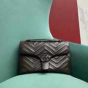 Okify Gucci Marmont Medium Bag Dark Brown Chevron 31x17x8cm - 1
