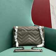 Okify Gucci Marmont Medium Bag Gray Chevron 31x17x8cm - 5