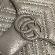 Okify Gucci Marmont Medium Bag Gray Chevron 31x17x8cm - 4