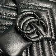 Okify Gucci Marmont Medium Bag Black Chevron 31x17x8cm - 6