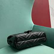 Okify Gucci Marmont Medium Bag Black Chevron 31x17x8cm - 4