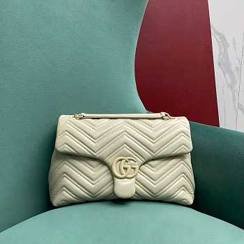 Okify Gucci Marmont Medium Bag White Chevron 31x17x8cm