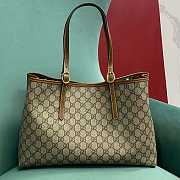 Okify Gucci Emblem Medium Tote Bag Brown 38x25x15cm - 1