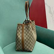 Okify Gucci Emblem Medium Tote Bag Brown 38x25x15cm - 6
