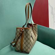 Okify Gucci Emblem Small Tote Bag Brown 31x18x11cm - 5