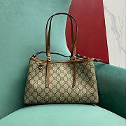 Okify Gucci Emblem Small Tote Bag Brown 31x18x11cm - 1