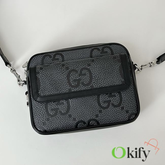 Okify Gucci GG Jumbo Men Bag Black And Gray 23x19x9.5cm - 1