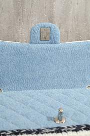 Okify CC Flap Bag Denim With Wool Trim 25cm - 3