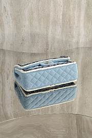 Okify CC Flap Bag Denim With Wool Trim 25cm - 6