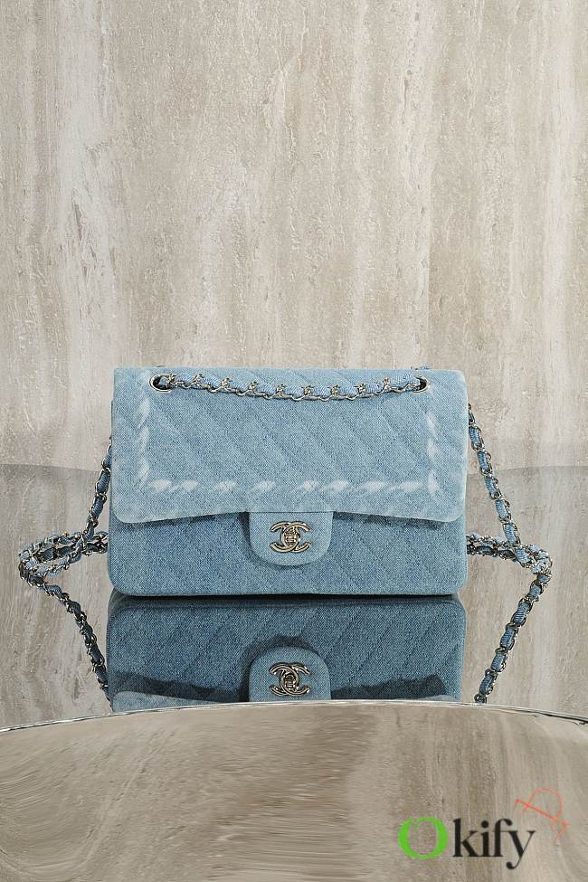 Okify CC Flap Bag Denim 25cm 27555 - 1