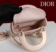 Okify Dior Lady Bag Powder Pink Lambskin Velvet 17x15x7cm - 3