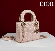 Okify Dior Lady Bag Powder Pink Lambskin Velvet 17x15x7cm - 4