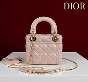 Okify Dior Lady Bag Powder Pink Lambskin Velvet 17x15x7cm - 5