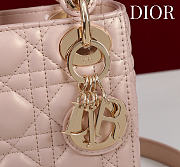 Okify Dior Lady Bag Powder Pink Lambskin Velvet 17x15x7cm - 6